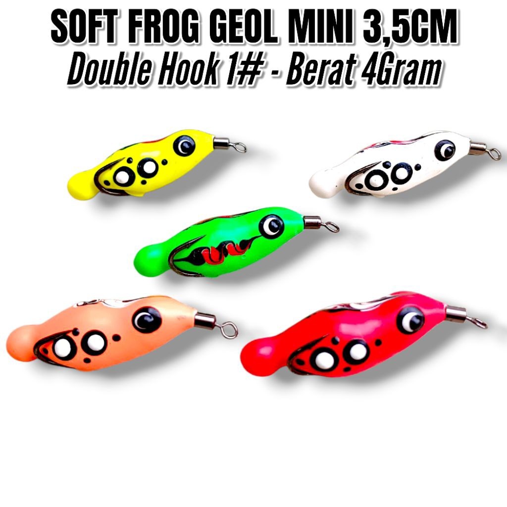 SOFT FROG GEOL MINI LURE FISHING UKURAN 3,5CM. UMPAN CASTING GABUS