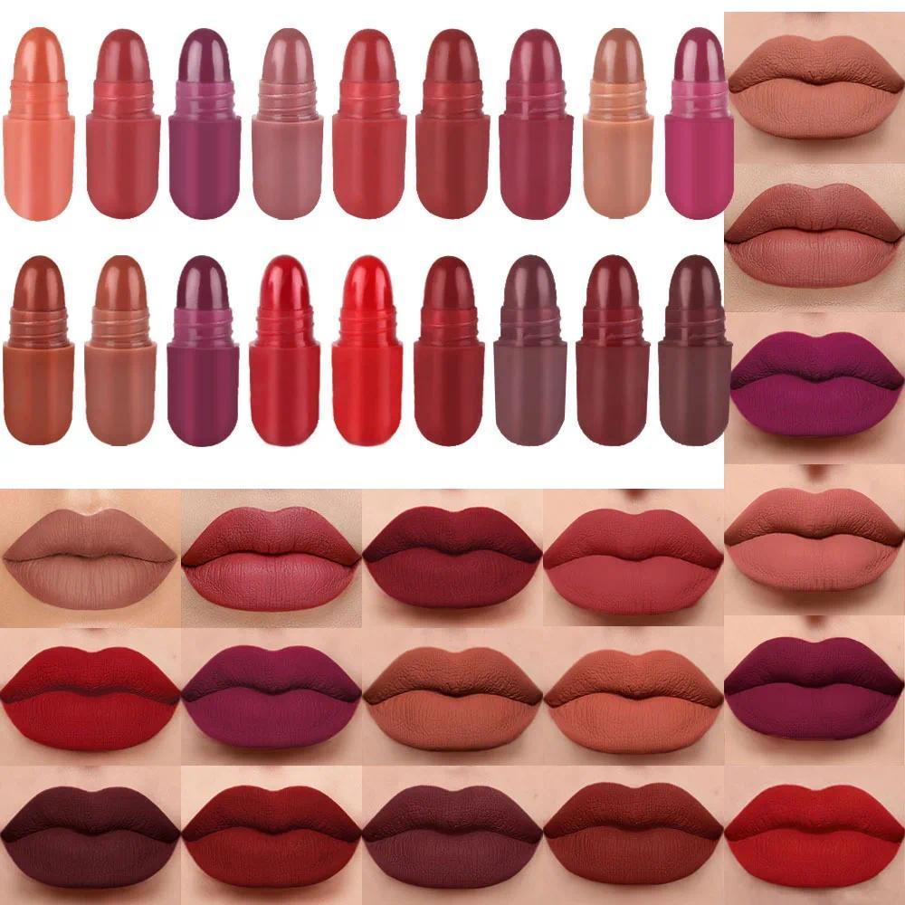 18 pcs/set Set Lipstik Matte Velvet Tahan Lama - Lipstik Mini Kapsul Portabel Tahan Air untuk Hadiah
