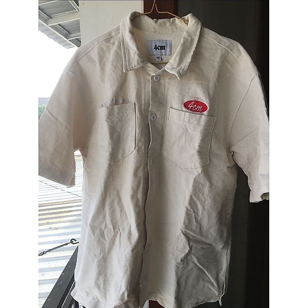 Kemeja Corduroy Cream 4cm