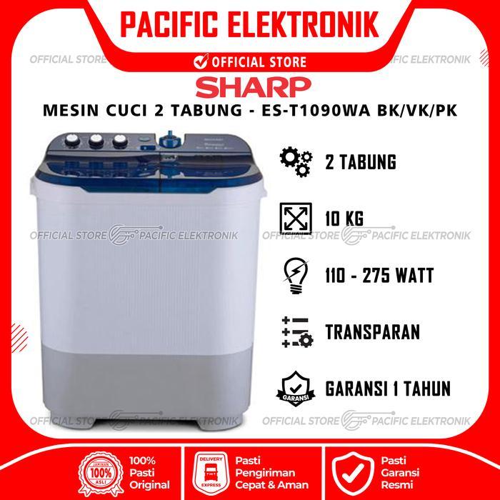 Mesin Cuci Sharp 2 Tabung 10kg ES-T1090 / EST1090 / 1090