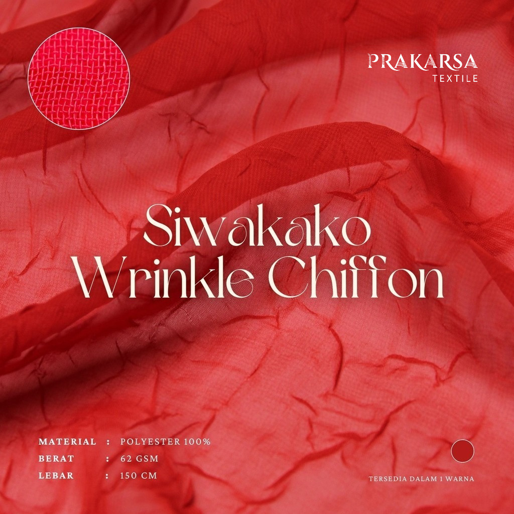 KAIN SIWAKAKO WRINKLE SIFON POLYESTER CRINKLE UNTUK JILBAB TUNIK GAMIS