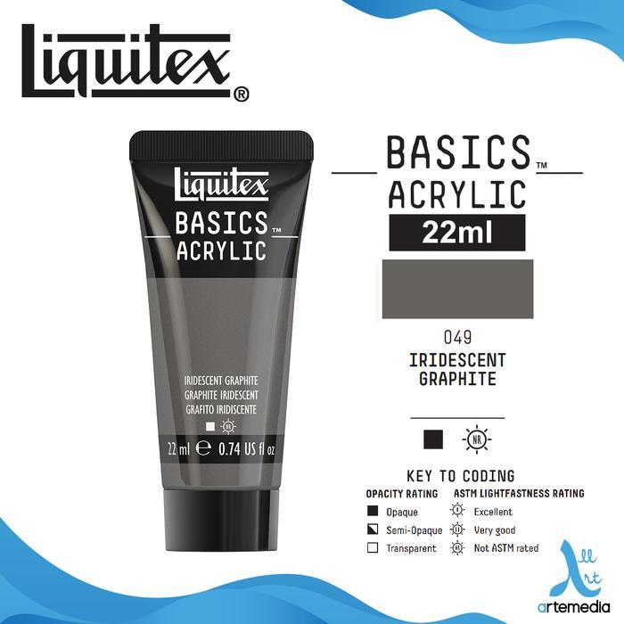 MUMPUNG PROMO Cat Akrilik Liquitex Basics 22ml Acrylic Color Paint - 01/03 - IRIDST GRAPHITE TERLARI