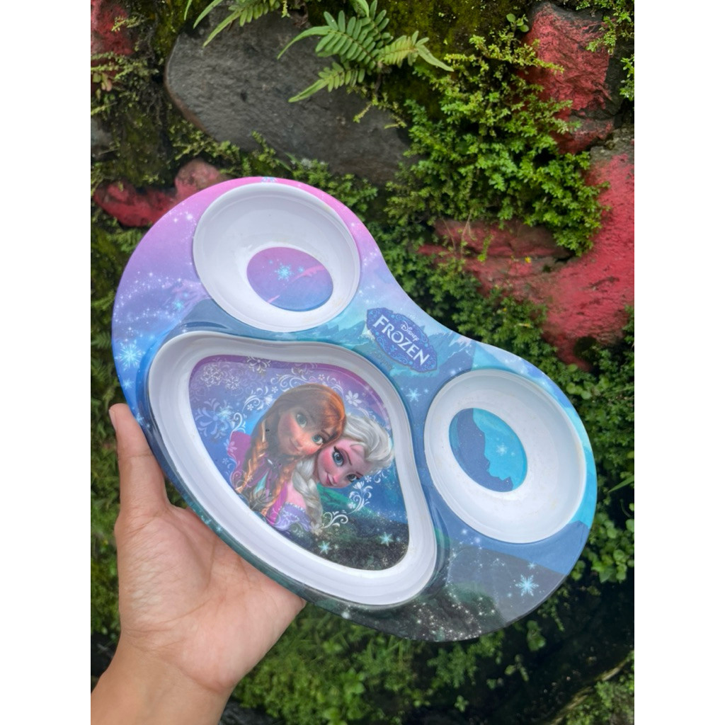 PIRING 3 SEKAT GOLDEN DRAGON MELAMIN KARAKTER FROZEN ELSA
