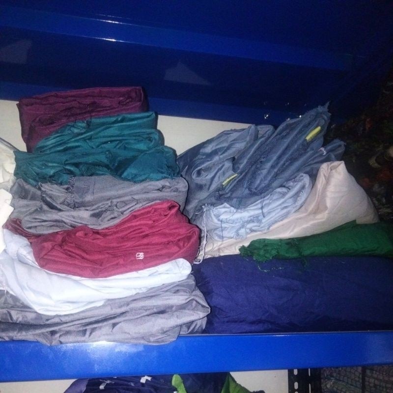 1KG TOYOBO POLOS WARNA WARNI Kain polymicro kiloan polos Rijek warna bersih panjang(Lebar tidak sama