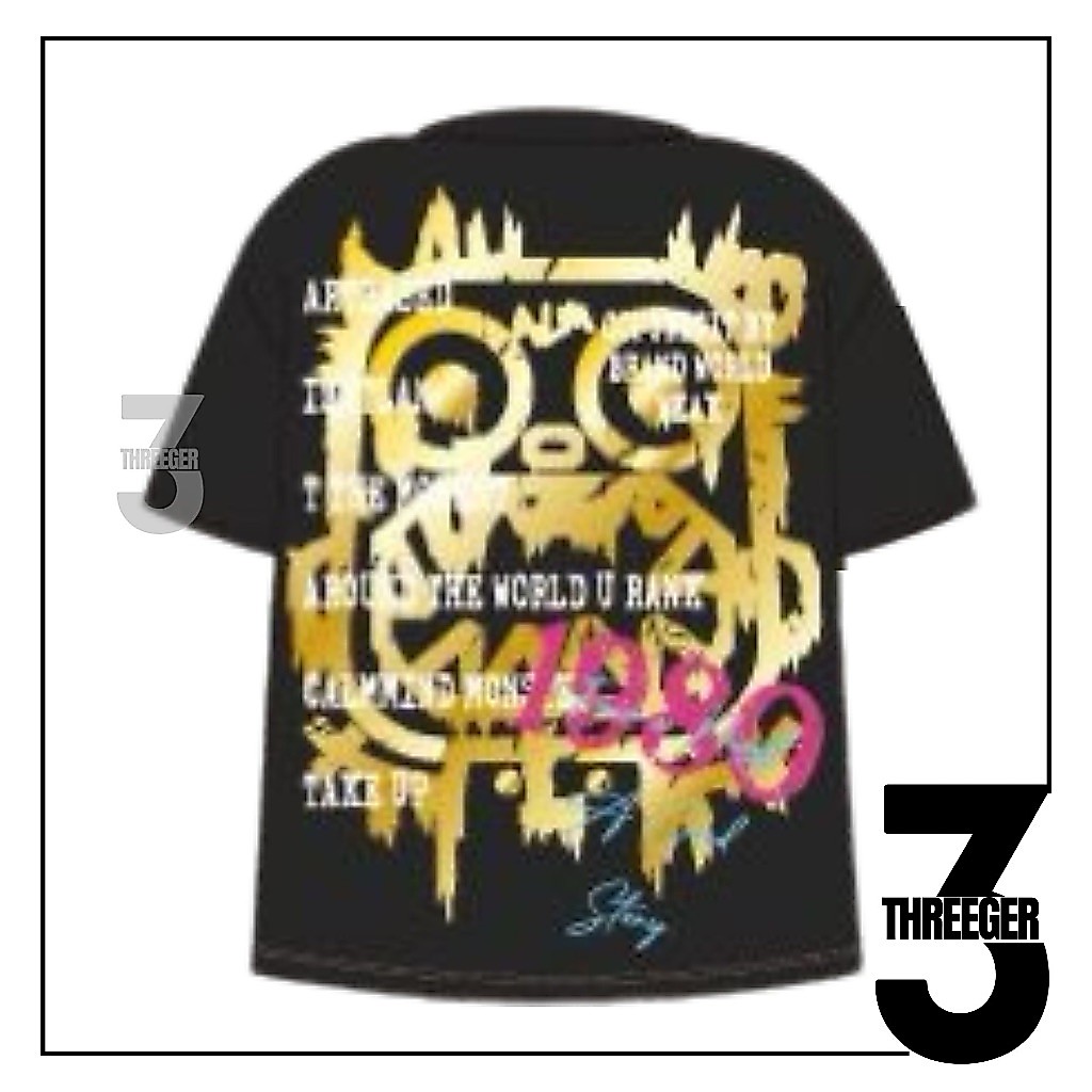 Calmmind Gold Lettering Monster Tee Black Original / Calmmind Original