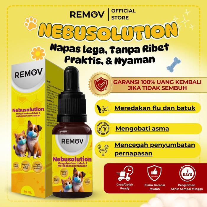 REMOV Portable Nebulizer Alat Uap Kucing Anjing Hewan Sakit Flu Batuk Pilek Sesak Hidung Tersumbat N