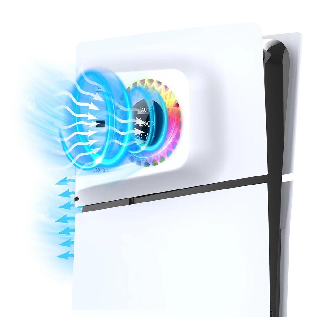 IPEGA Temperature Controlled Cooling Fan for PS5 SLIM  With Cooler + USB, HUB with RGB Lights PG-P5S