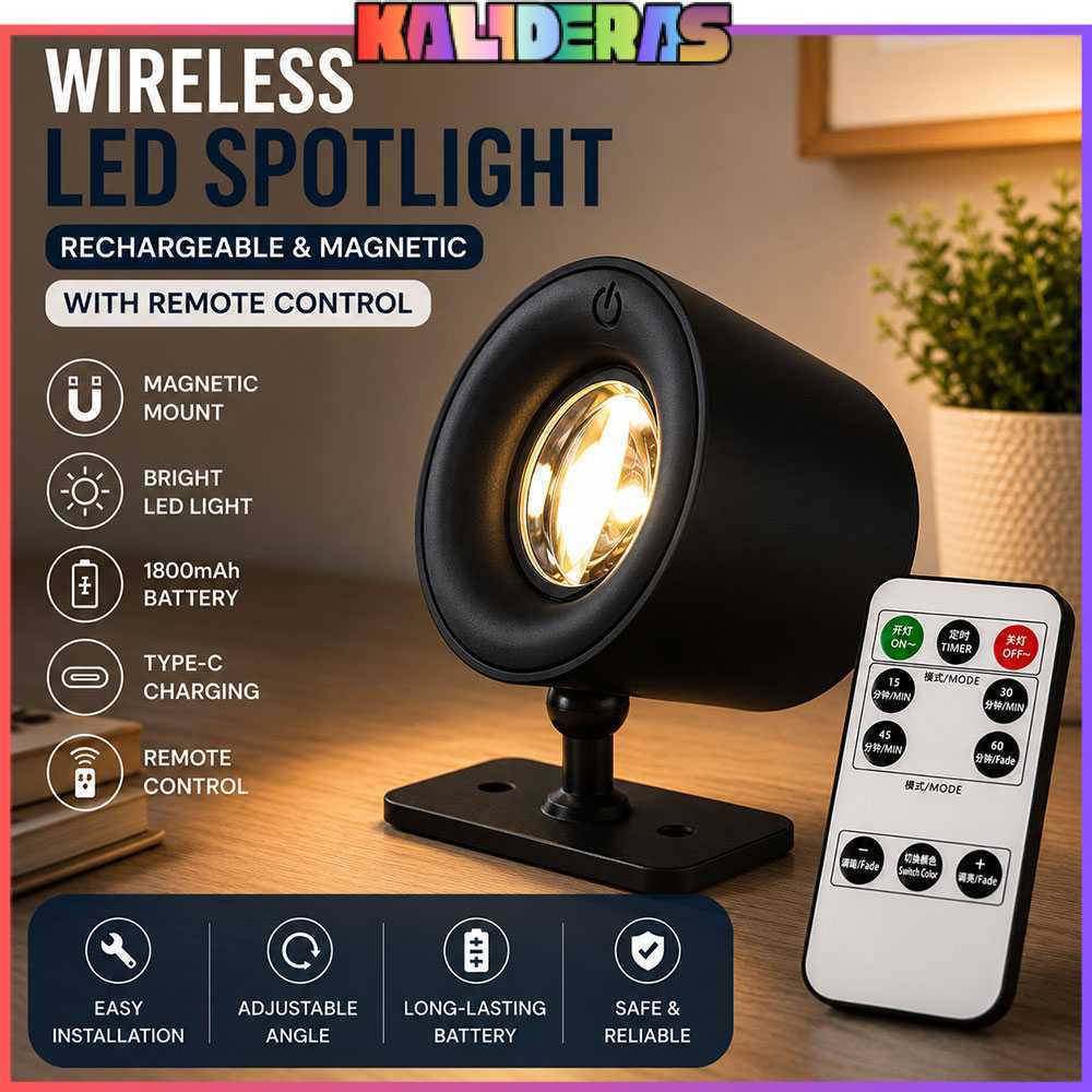 Lampu Baca Magnetik Wireless Led Spotlight Rechargeable 1800mAh - JG001