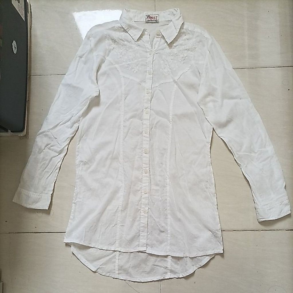 Preloved Tunik Putih Bordir Brand Triset Indonesia