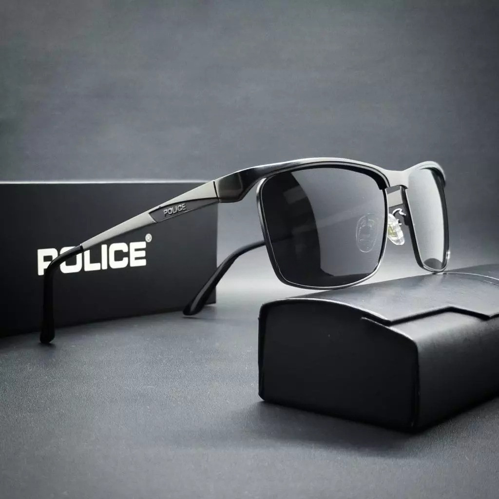 terbaruuu - Sunglasses Police Kacamata Polarized Hitam Pria Original Import 100% Anti Uv Frame Titan