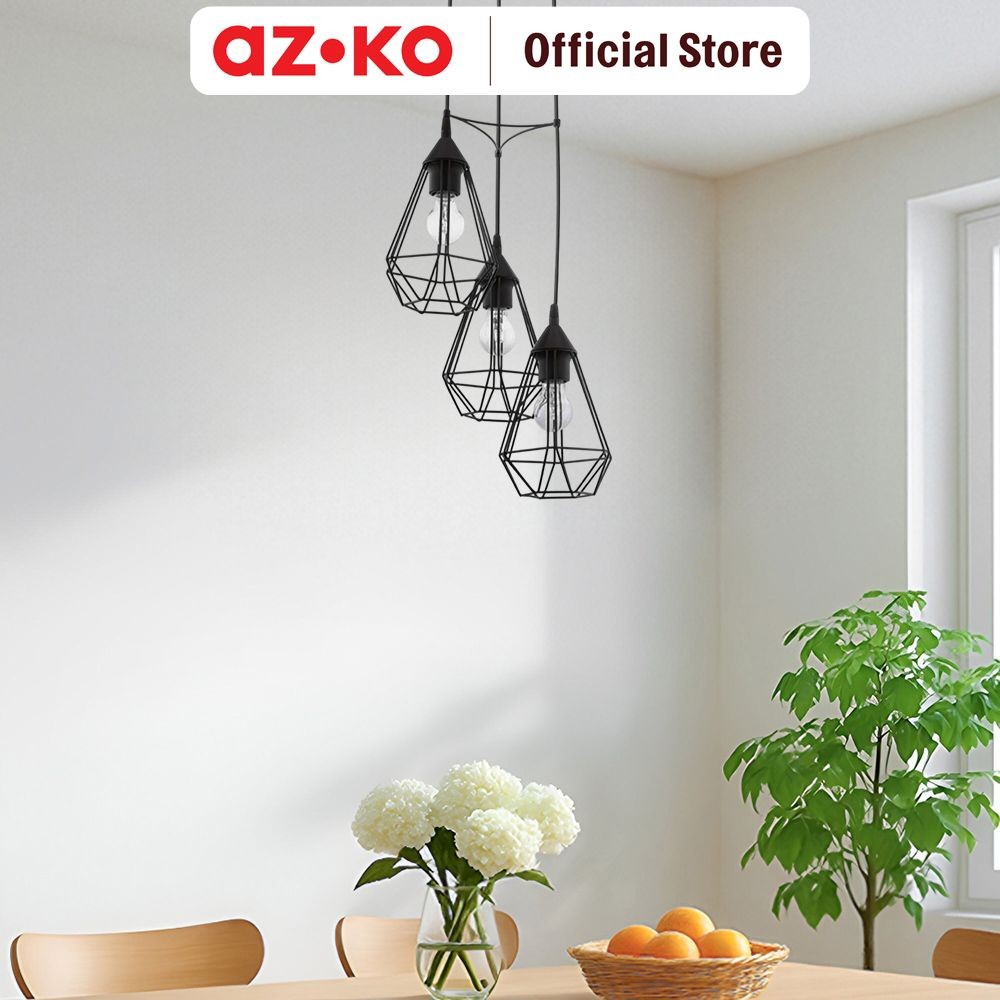 AZKO Eglo Tarbes Lampu Gantung Hias 3l Round - Hitam