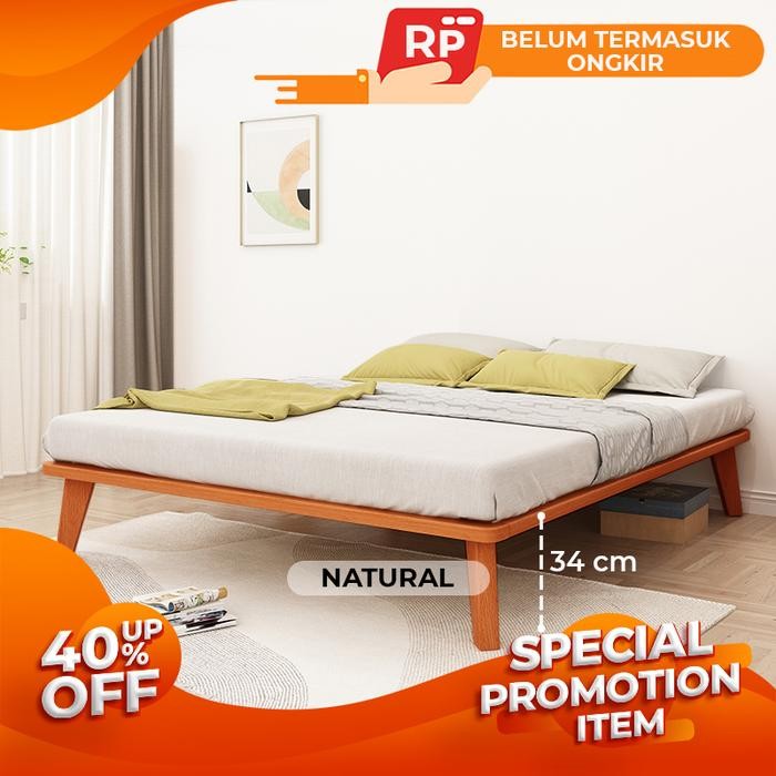 dipan tempat tidur minimalis ranjang divan kasur dipan kayu minimalis Furniture - NATURAL, 90x200
