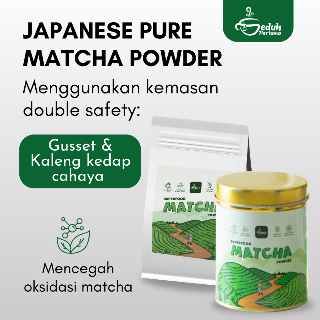

New Seduh Pertama Bigpack - Pure Matcha Japan Original 100% Premium Culinary Grade - Tanpa gula & creamerPremium