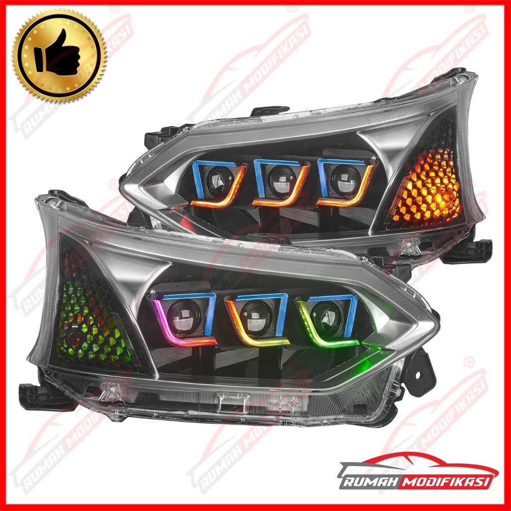 Headlamp Toyota Avanza 2016-2018 Triple Biled RGB L Series Rumah Modifikasi
