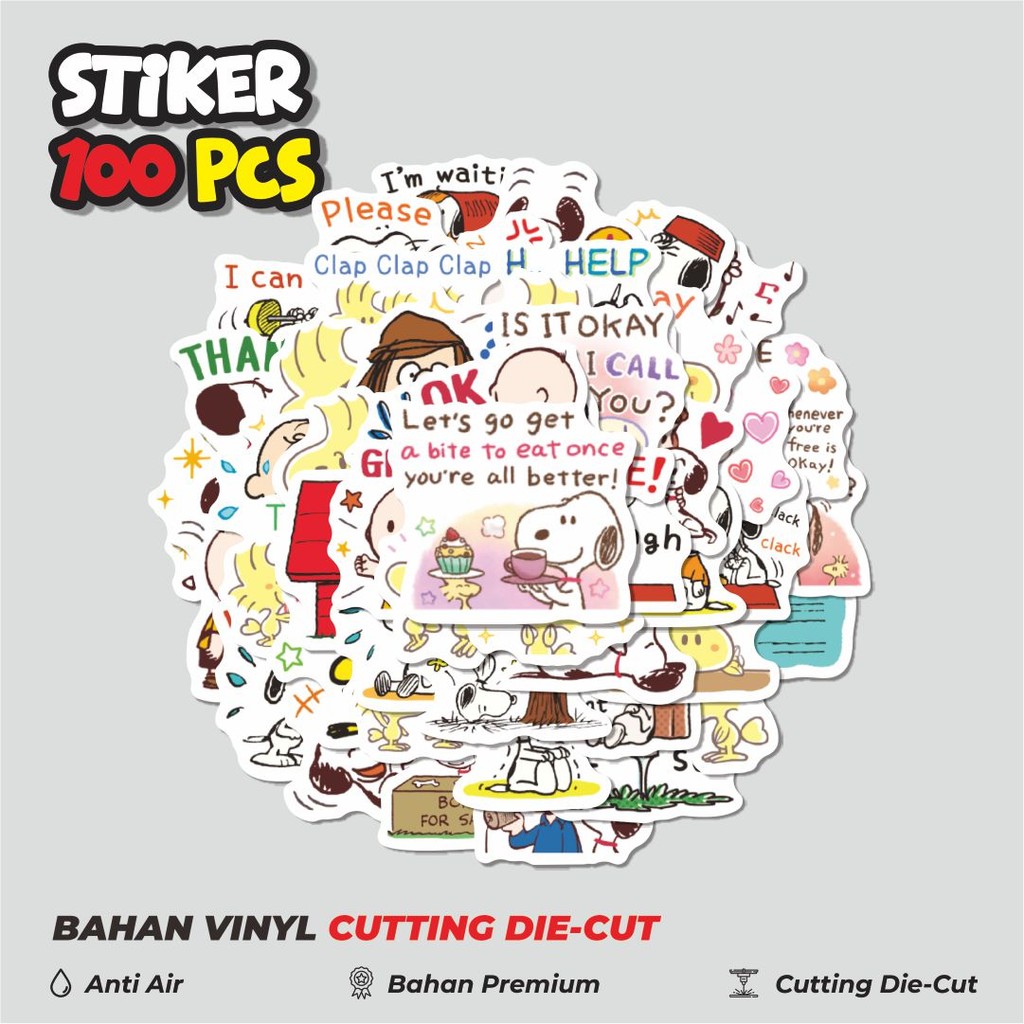

Terbaru! 50 pcs Stiker Kartun Snoopy V20 Dekorasi Lucu Kreatif untuk Notebook, Skateboard, HP