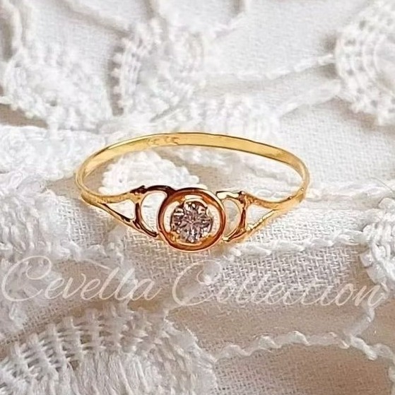 Cincin Bulat Mata Emas Muda 1/2 Gram Perak