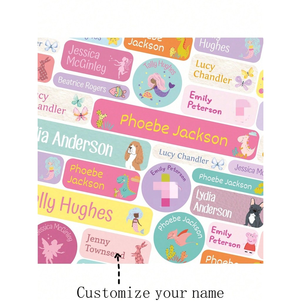 

50 150Pcs Self Adhesive Name Labels School Name Stickers Kids Clothing Name Tags Pink Name Labels