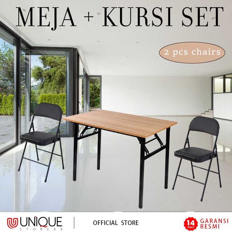 Set Meja Kursi Lipat 1 Meja 2 Kursi Meja Belajar Set Kursi Minimalis Meja dan Kursi Kantor Meja Lipa