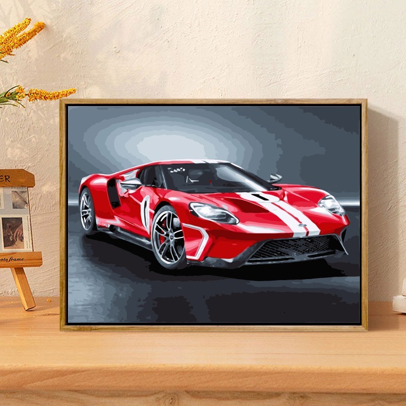

Sleek Sports Car Digital Paint by Numbers Kit Fun DIY Project for Car Fans Home Decoration i11309