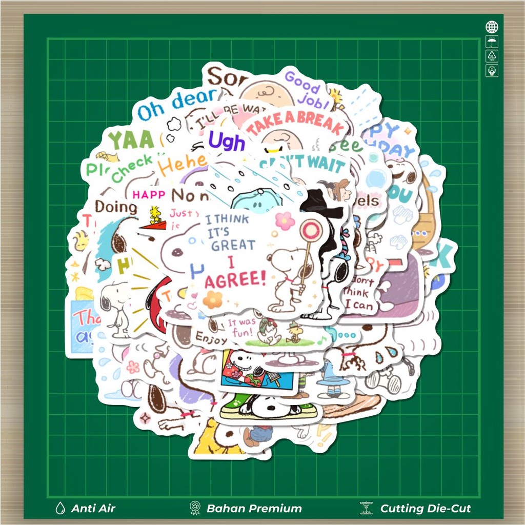 

HOT 50 PCS STIKER Stiker Kartun Snoopy V1 Stiker Fashion Cars Decal Dingin Kartu Album Custom Vinyl Anti Air- Sticker Aesthetic Buku Journal Koper Casing HP Tablet Laptop Helm Motor Botol Minum
