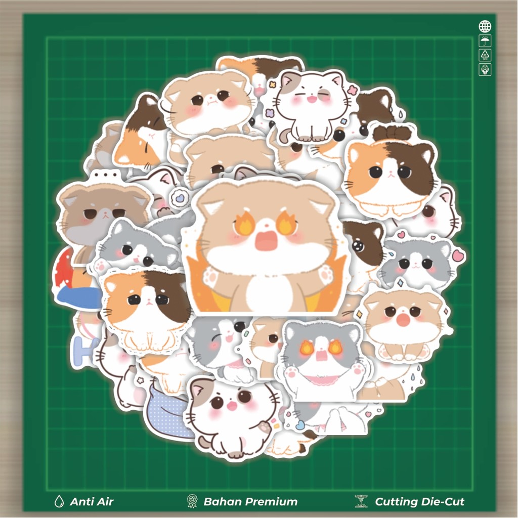

HOT 50 PCS STIKER Stiker Animal Cat Jaomeow [Kucing] Stiker Fashion Cars Decal Dingin Kartu Album Custom Vinyl Anti Air- Sticker Aesthetic Buku Journal Koper Casing HP Tablet Laptop Helm Motor Botol Minum