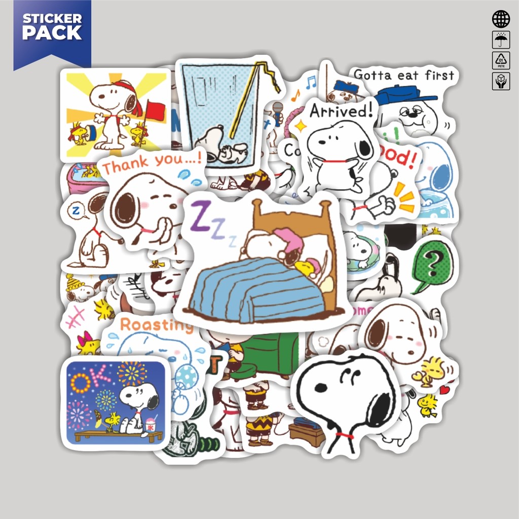 

[100PCS]Stiker Pack Stiker Kartun Snoopy V36 Aesthetic Vinyl Anti Air Dekorasi Sticker Laptop Buku Journal Koper Helm Casing HP Gitar Helm Skateboard