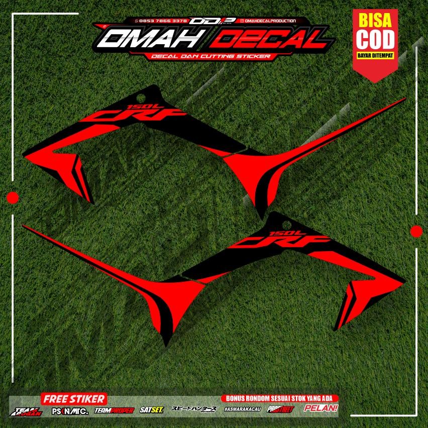 STRIPING DECAL TRANSPARAN BAHAN MAXDECAL UV PREMIUM HONDA CRF 150 DESAIN CUSTOM WARNA MERAH HIJAU PR