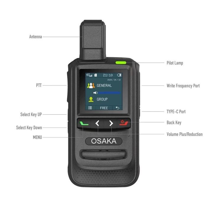 HT POC Osaka mini Walkie talkie 4g Server PERMANEN - HT POC C777