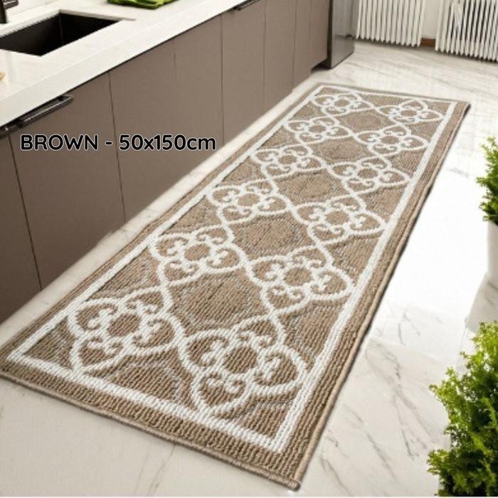 KOKOMI Keset Premium Panjang Ayla 50x150cm Design Klasik Karpet Panjang Rumah Keset Dapur Anti Slip 