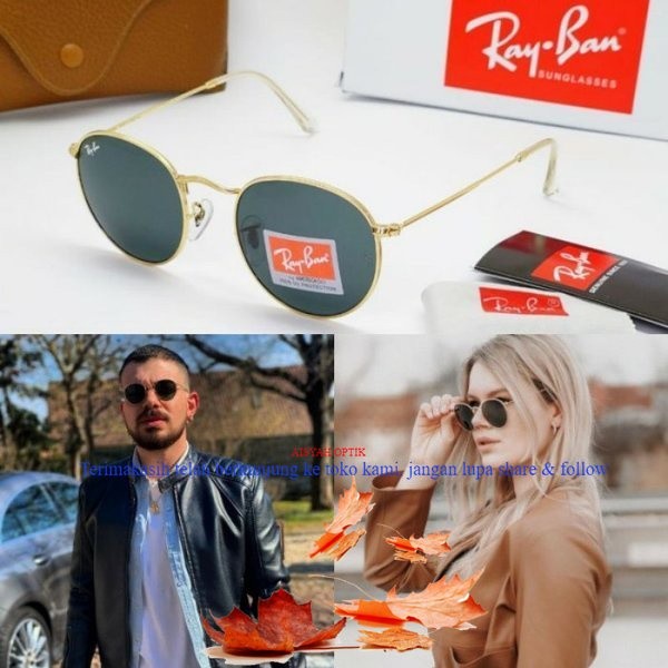 kacamata sunglasses classic vintage pria wanita rayban round metal