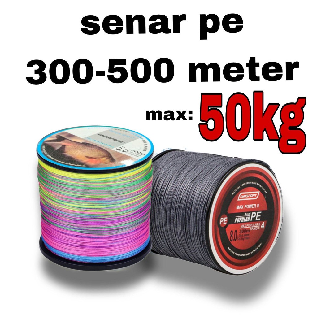 COD senar PE 300/500 meter senar pancing murah senar pancing anti kritinh senar pancing kuat 50kg se