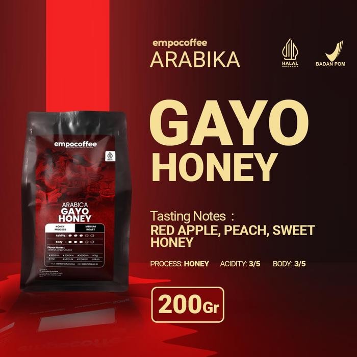 

PROMO Kopi Arabika Gayo Honey Aceh Sumatra Arabica Coffee Bean Coffe 200 gr - Biji Kopi