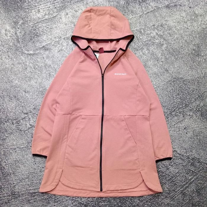 Jaket Hoodie Zipper MONT BELL pink bagus size m