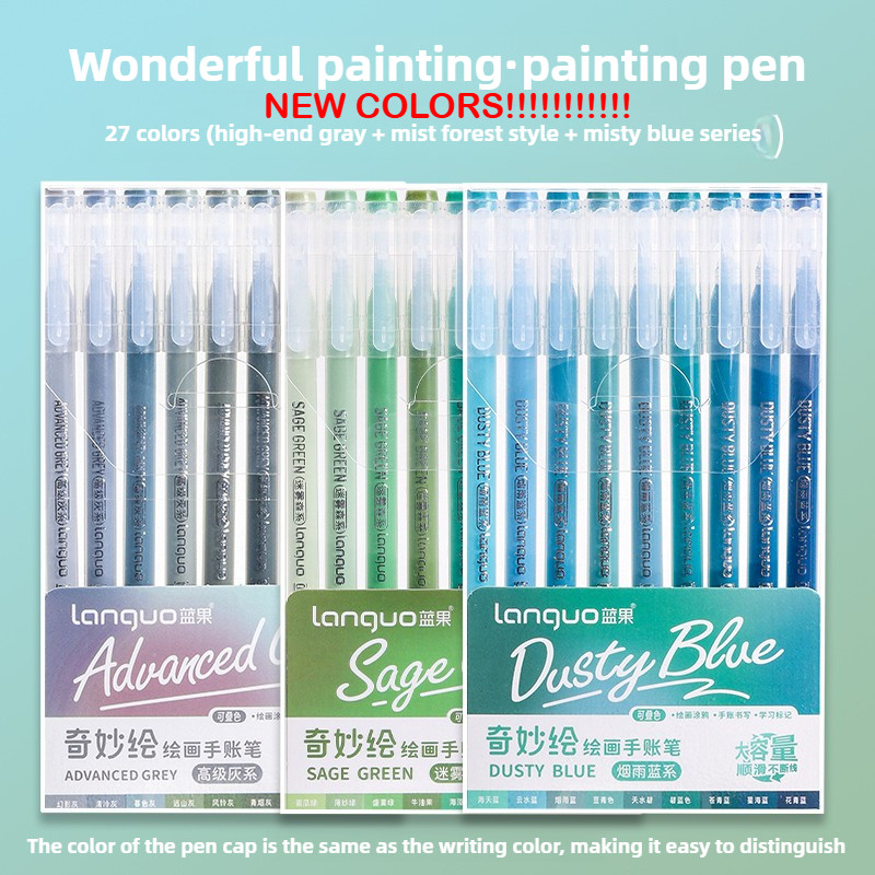 

198/6 Colors Morandi Colorful Gel Pen Student Note Marker Notebook Painting Graffiti Color Pen Office School Supplies Stationery