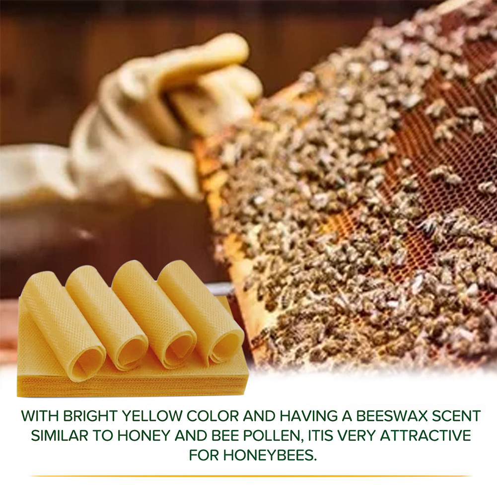 Natural Beeswax Honeycomb Sheets Yellow Honeybee Nest Base Wax Flake Multi-Purpose Beekeeping Tool f