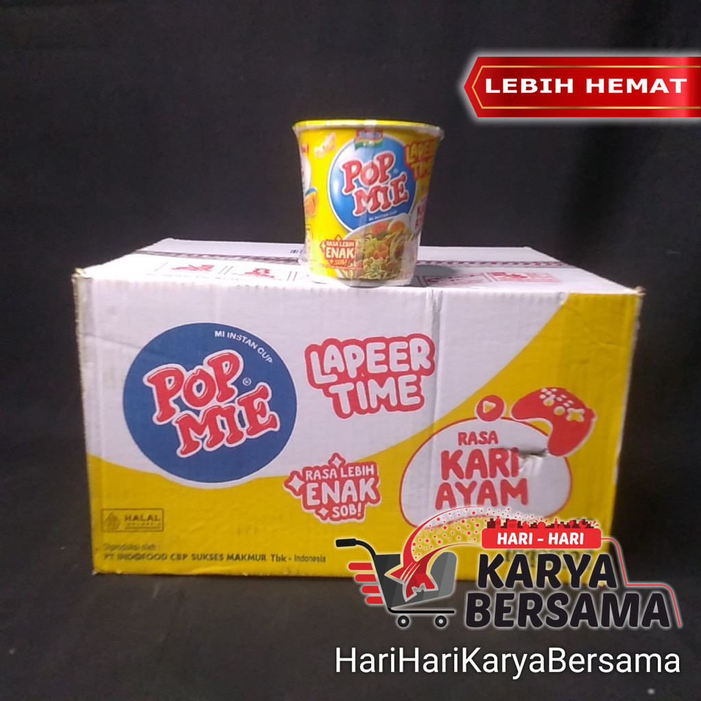

MAKANAN MI INSTAN POP MIE KARI AYAM PER KARTON ISI 24'S X 75GR