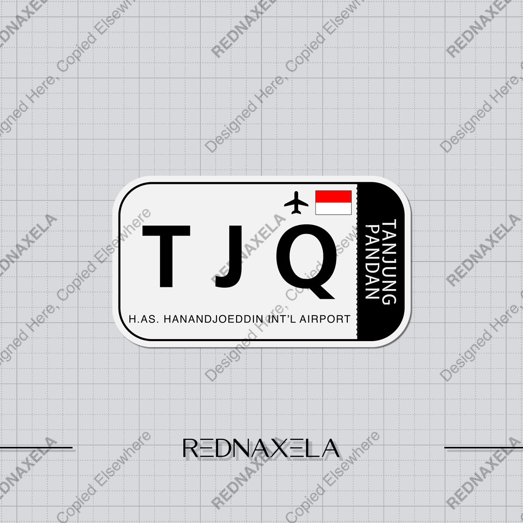 

Stiker Vinyl H. AS. Hanandjoeddin International Airport Code TJQ Sign Sticker