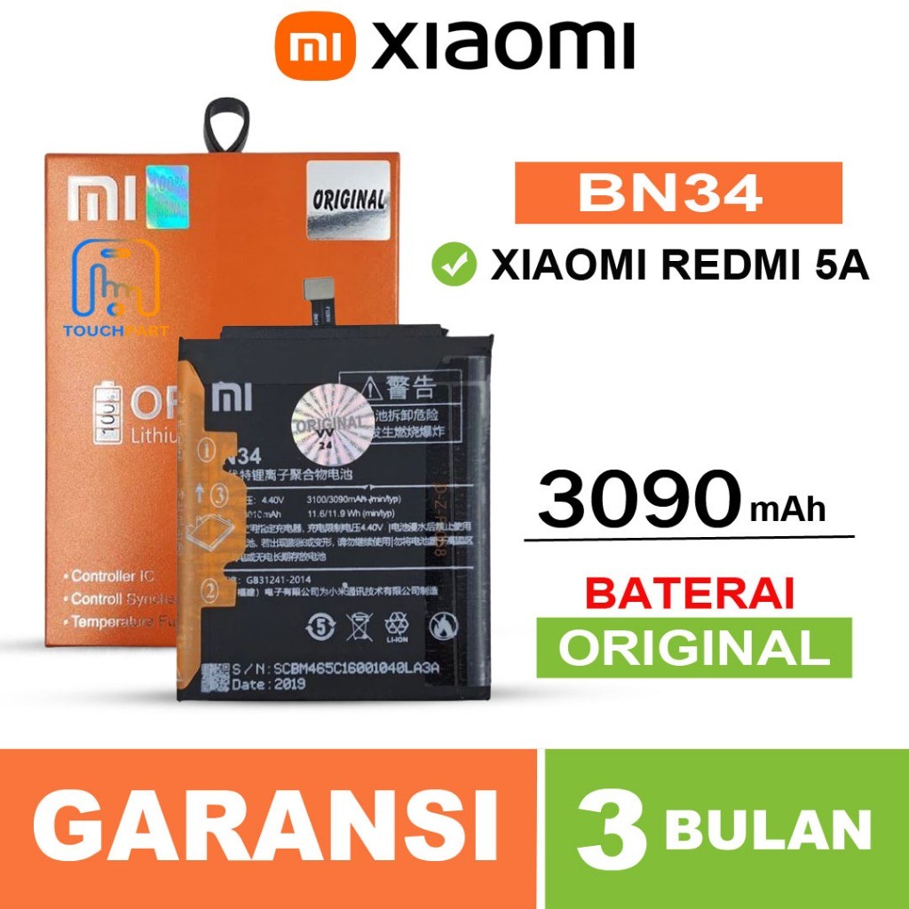 BATERAI BATRE XIAOMI REDMI 5A BN34 ORIGINAL