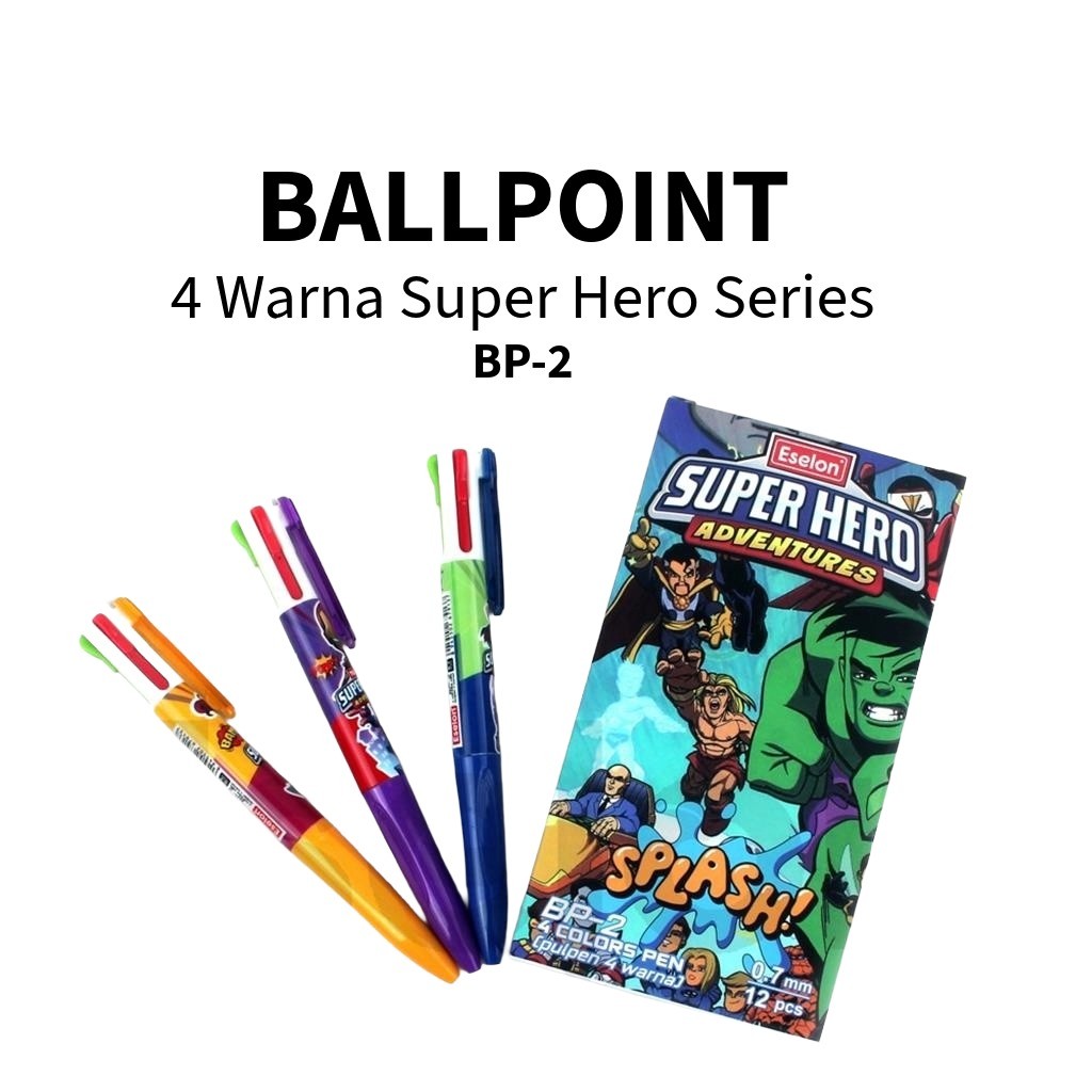 

❤️️1buah Pulpen Cetek 4 Warna SUPER HERO BP-2 / Pulpen Cetek 4 WARNA❤️️