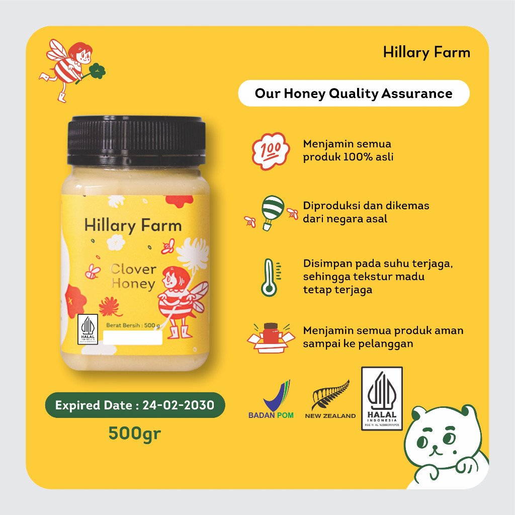 

Hillary Farm Clover Honey 500gr