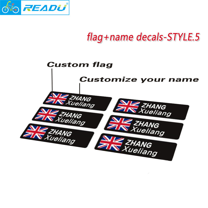 Bicycle road bike frame national flag name stickers custom bicycle stickers custom rider id decals s