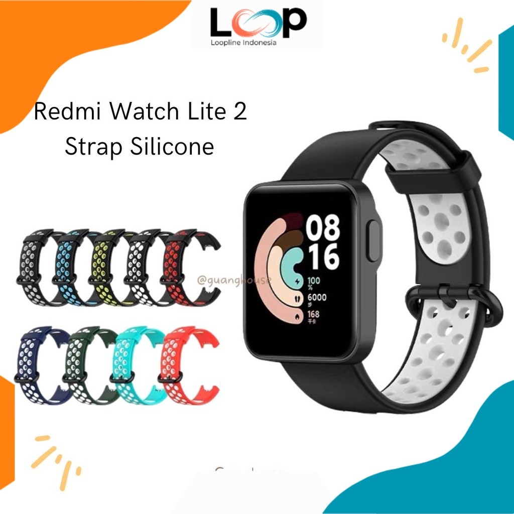 Loopline Strap Redmi Watch Lite 2 Mi Watch Lite 2 Bahan Silikon Bolong Dua Warna Tali Jam Mi Watch L