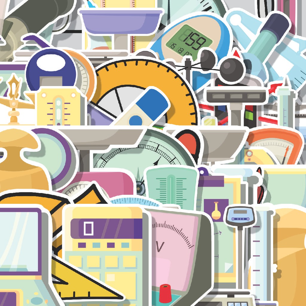 

Stiker Cutting Pack Stiker Alat Ukur Isi 100Pcs Series Aesthetic Lucu Keren Untuk Koper Bahan Vynil