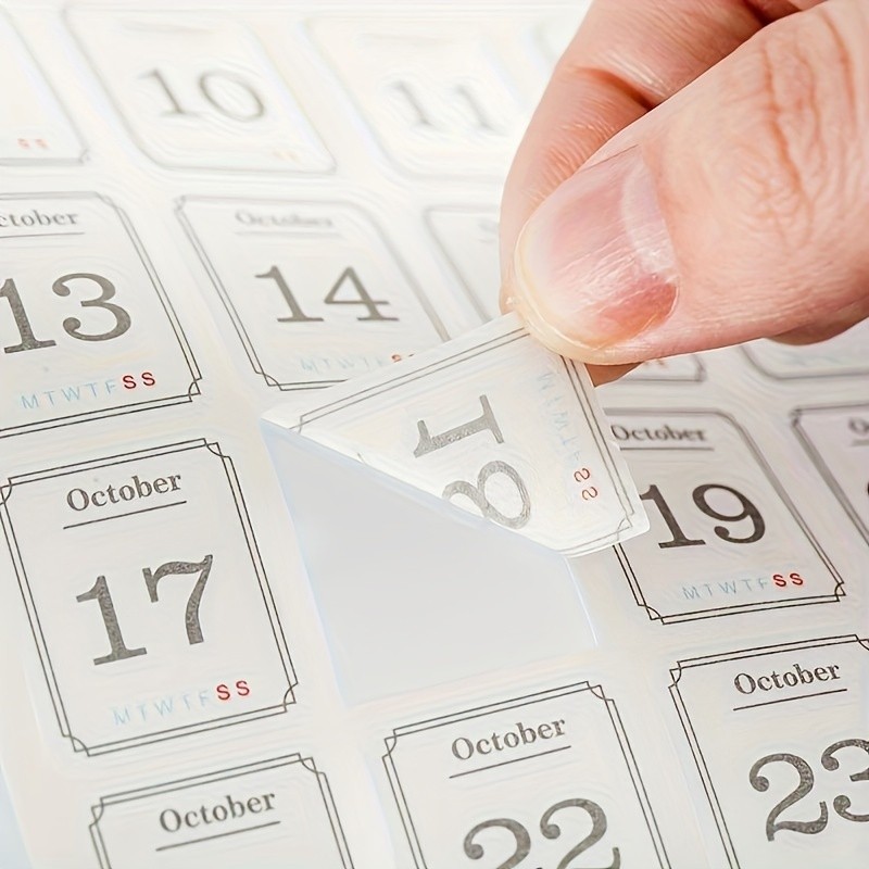 

12Pcs/Pack 365 Day-by-Day Calendar Stickers - Paper Material, Suitable for General Holidays
