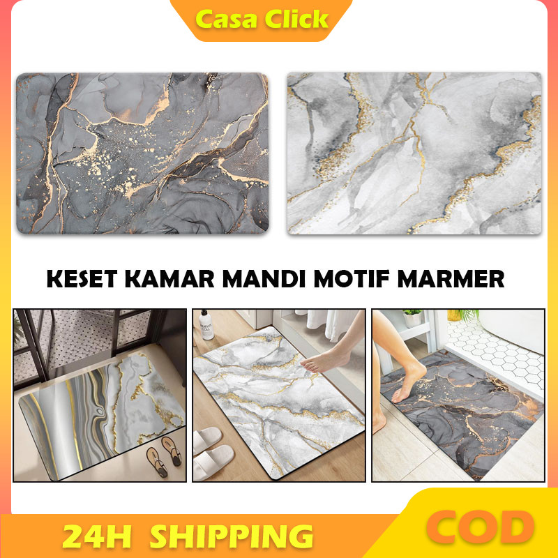 Keset Kamar Mandi Motif Marmer/Keset Kaki Kamar Mandi Nyerap Air/Keset Kamar Anti Slip