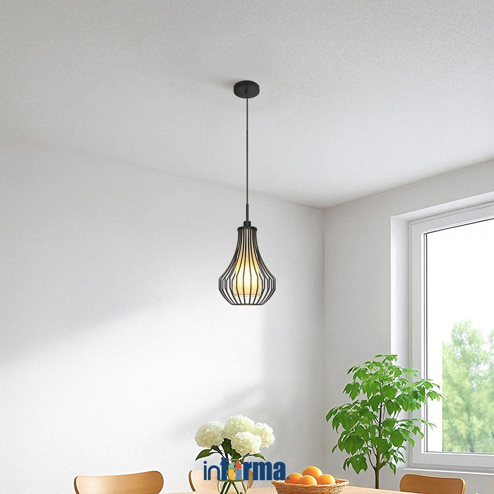Informa 22.5x30 cm Geneve Lampu Gantung Hias - Hitam Hanging Lamp Decorations Lighting Plafon Light 