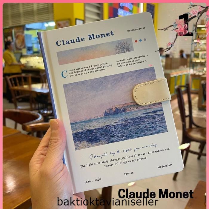 Diary A5  Buku Sketch Book Journal Travel Art Claude Monet - Blank Paper Style | Buku Catatan Diary 