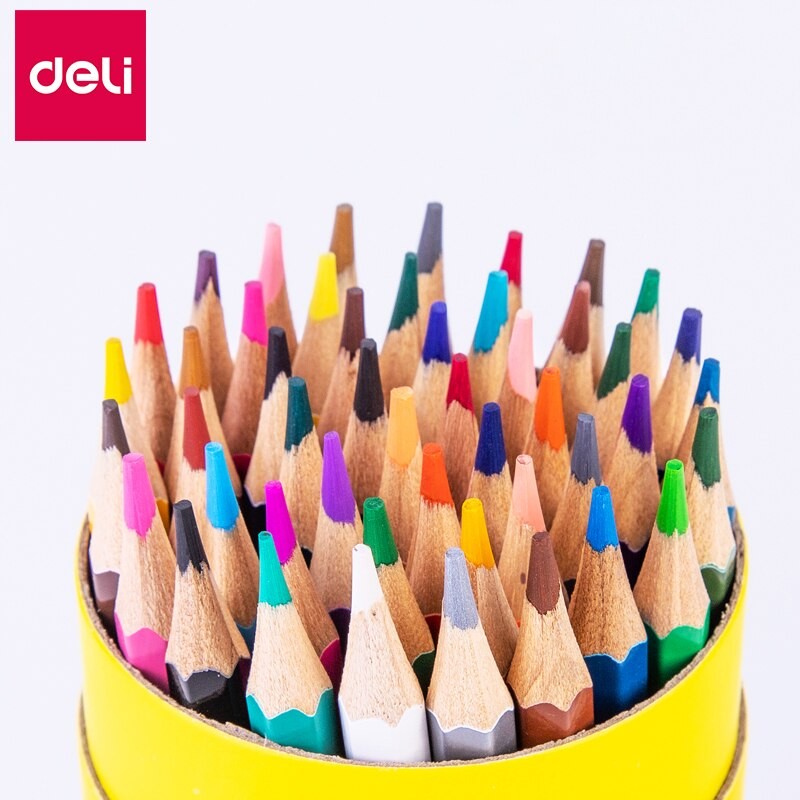 

Deli 24 36 48 Color Barreled Oily Colored Pencil Set Lead Drawing Cartons Color Sketch Pencil For Students Art Drawing