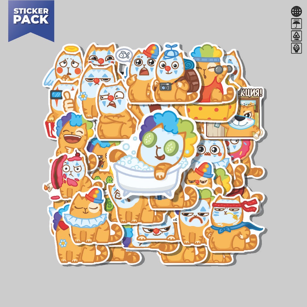 

[100PCS]Stiker Pack Stiker Funny Cat Peach [Kucing] Aesthetic Vinyl Anti Air Dekorasi Sticker Laptop Buku Journal Koper Helm Casing HP Gitar Helm Skateboard