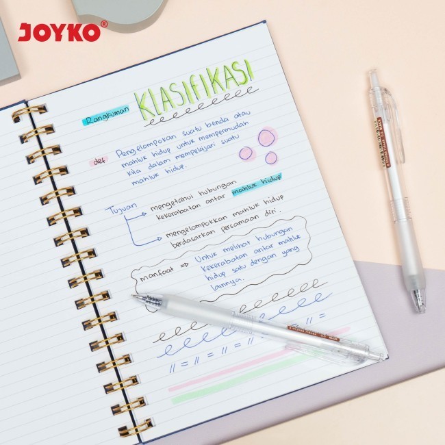 

[ 12 PCS ] Joyko Gel Pen Bontu / Pulpen Gel Joyko Hitam Biru Warna Bagus GP-371